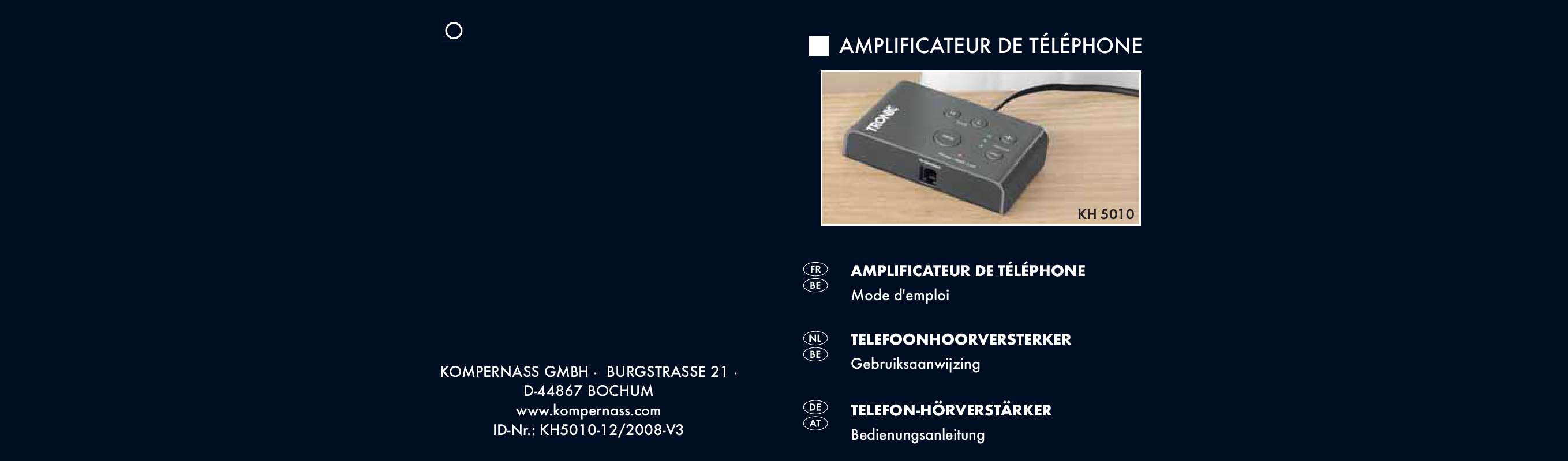 Guide utilisation  TRONIC KH 5010 TELEPHONE AMPLIFIER  de la marque TRONIC