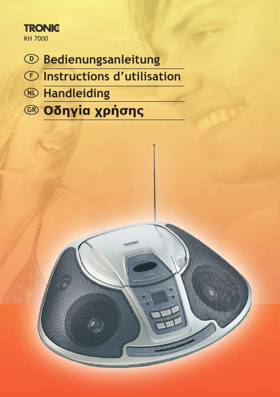 Guide utilisation  TRONIC KH 7000 PORTABLE TOP-LOADING CD-PLAYER WITH RADIO  de la marque TRONIC