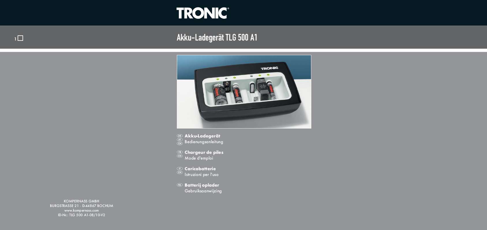 Guide utilisation  TRONIC TLG 500 A1  de la marque TRONIC