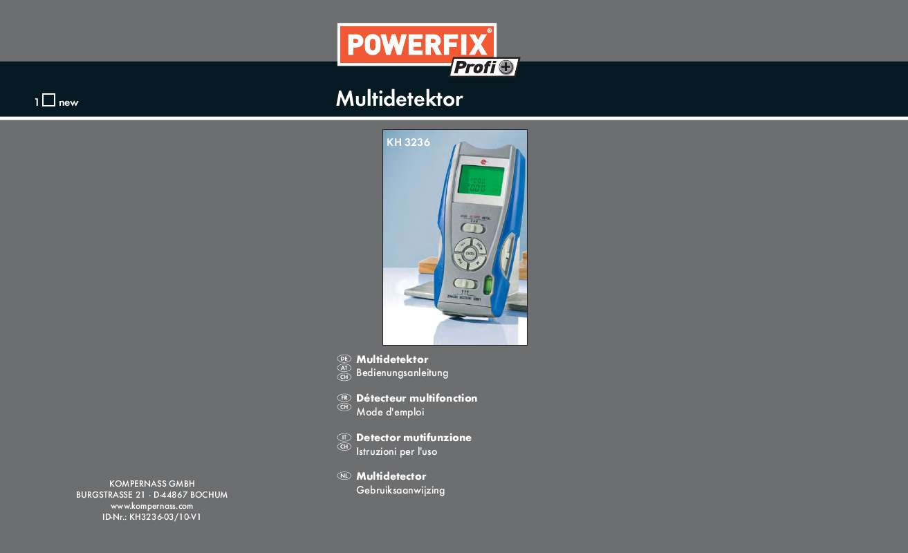 Guide utilisation  POWERFIX KH 3236 MULTI-DETECTOR  de la marque POWERFIX