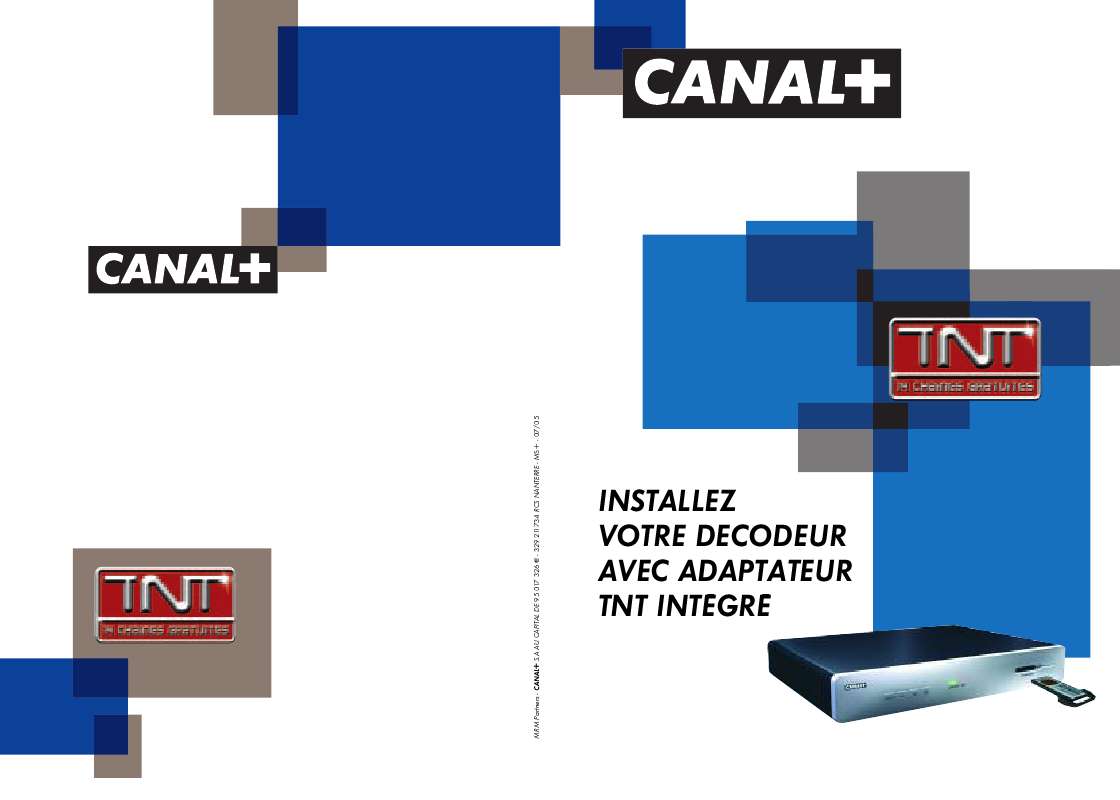 Guide utilisation CANALSAT SYSTER+ (DECODEUR A ADAPTATEUR TNT INTEGRE)  de la marque CANALSAT