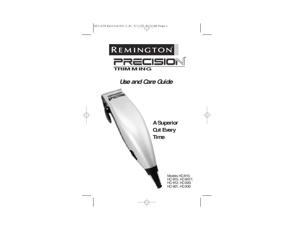 Guide utilisation  REMINGTON HC-8017  de la marque REMINGTON
