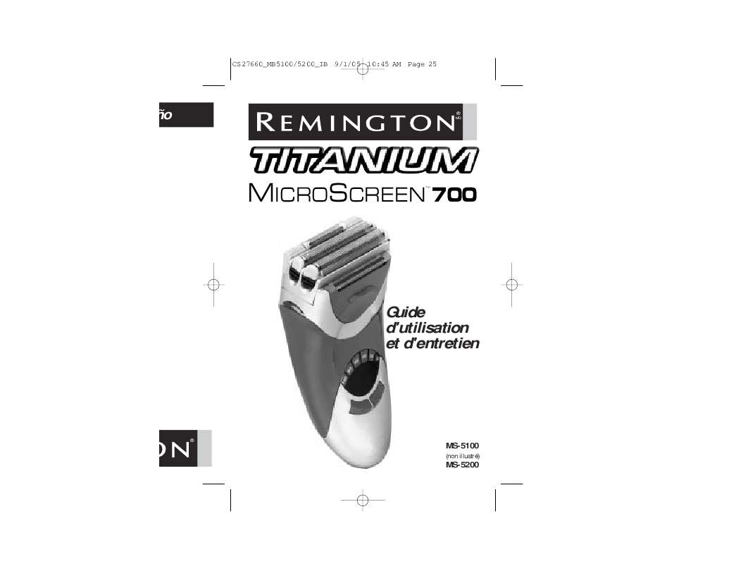 Guide utilisation  REMINGTON MS-5100  de la marque REMINGTON