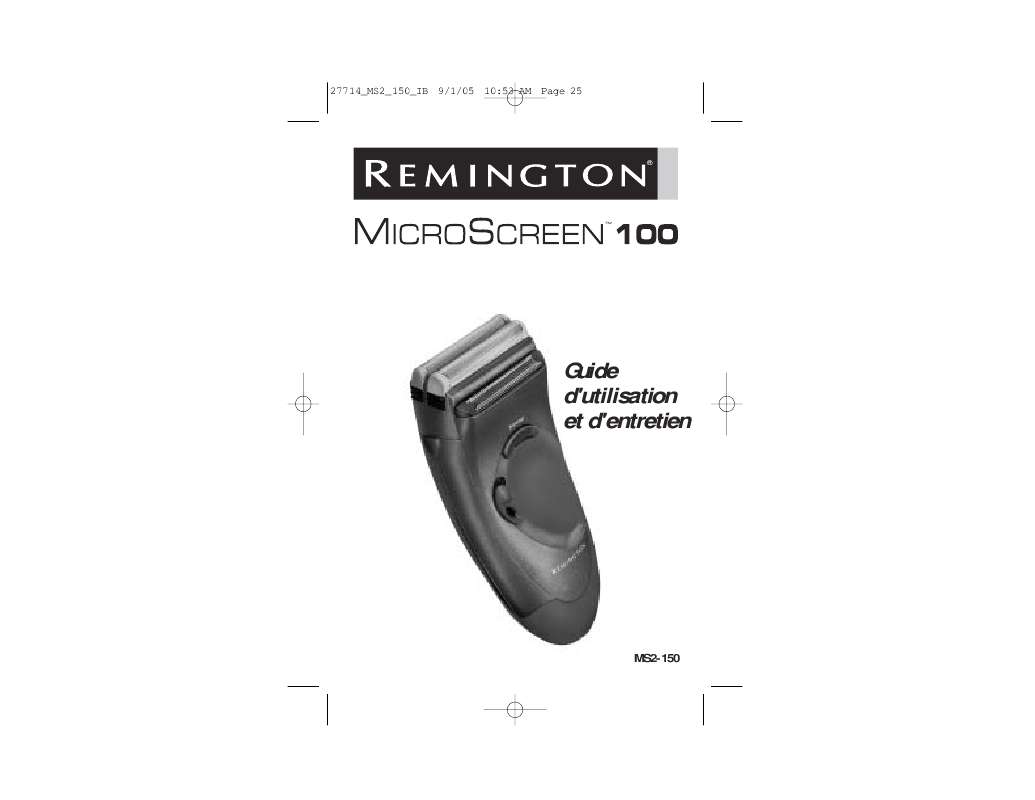Guide utilisation  REMINGTON MS2-150  de la marque REMINGTON