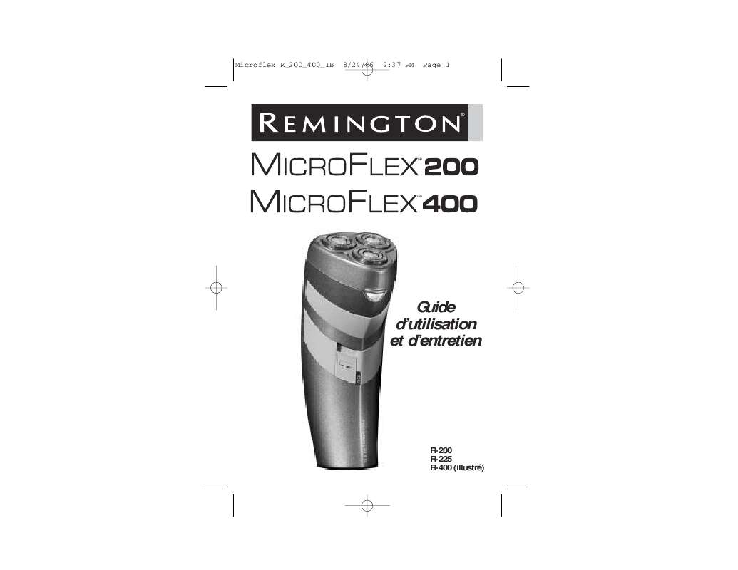 Guide utilisation  REMINGTON R-400  de la marque REMINGTON