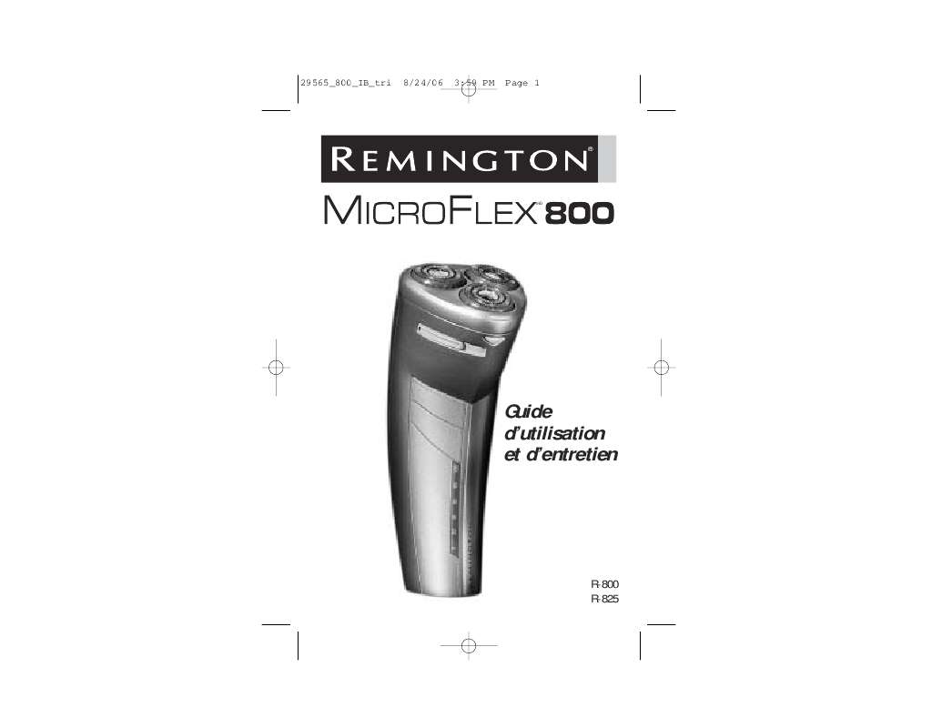 Guide utilisation  REMINGTON R-825  de la marque REMINGTON