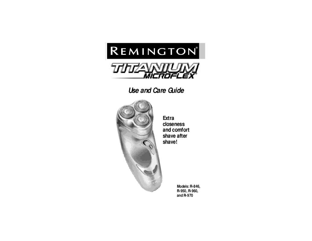 Guide utilisation  REMINGTON R-846  de la marque REMINGTON