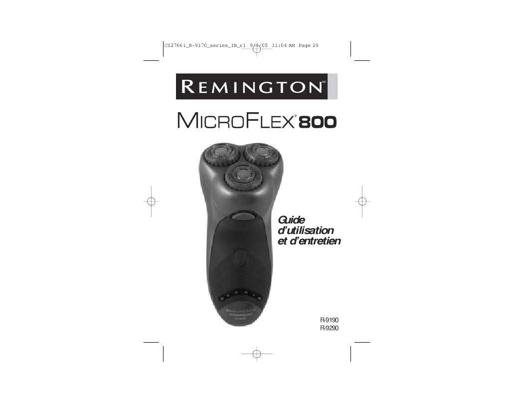 Guide utilisation  REMINGTON R-9290  de la marque REMINGTON