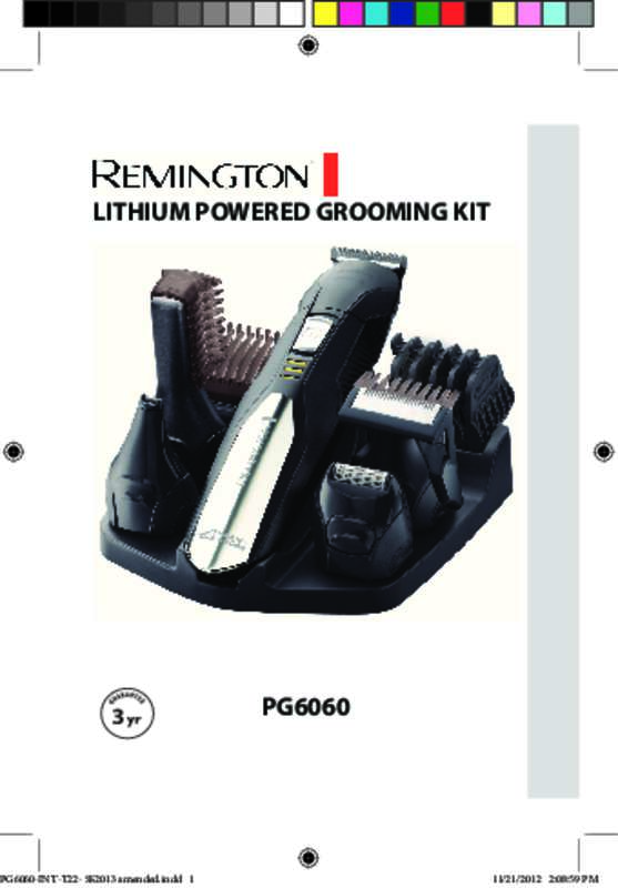 Guide utilisation REMINGTON PG6060  de la marque REMINGTON