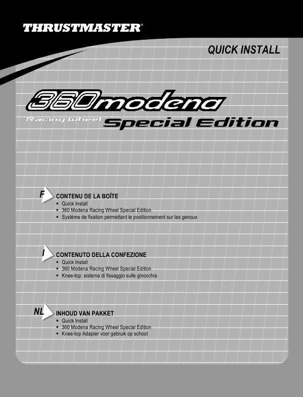 Guide utilisation THRUSTMASTER 360 MODENA  de la marque THRUSTMASTER