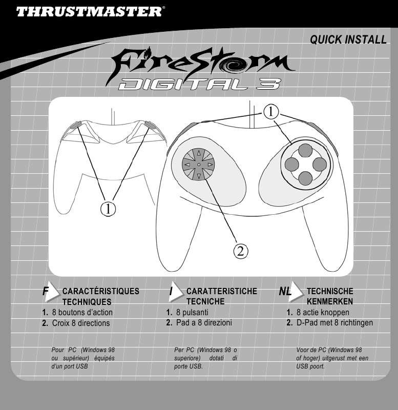 Guide utilisation THRUSTMASTER FIRESTORM DIGITAL 3  de la marque THRUSTMASTER
