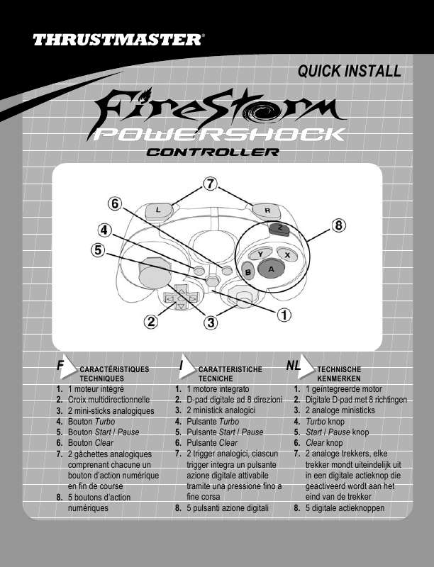 Guide utilisation THRUSTMASTER FIRESTORM POWERSHOCK  de la marque THRUSTMASTER