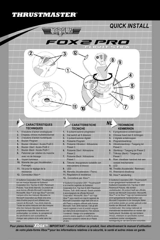 Guide utilisation THRUSTMASTER TOP GUN FOX 2 PRO  de la marque THRUSTMASTER