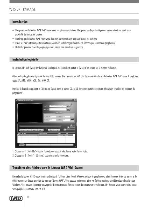 Guide utilisation SWEEX MP482  de la marque SWEEX