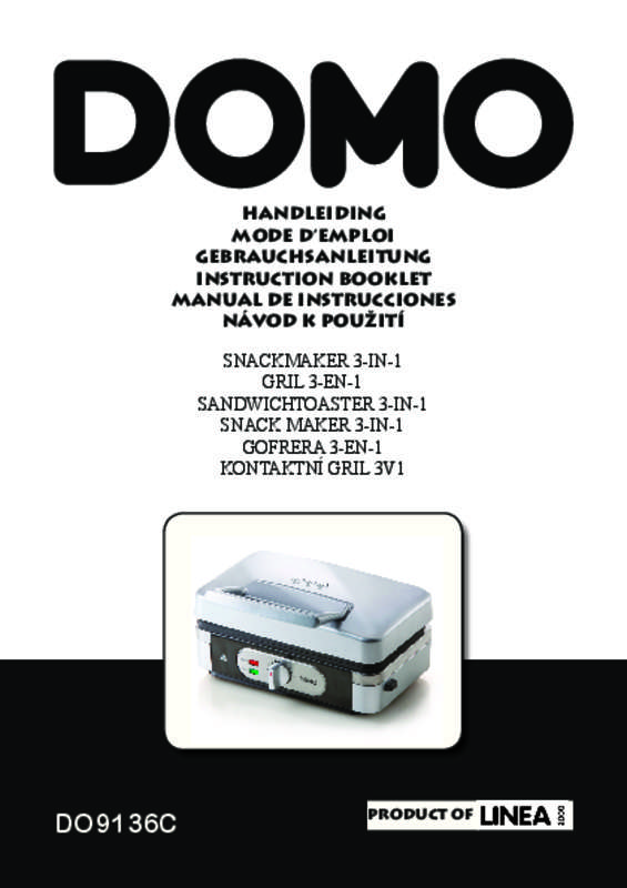 Guide utilisation DOMO DO9136C SNACKMAKER  de la marque DOMO