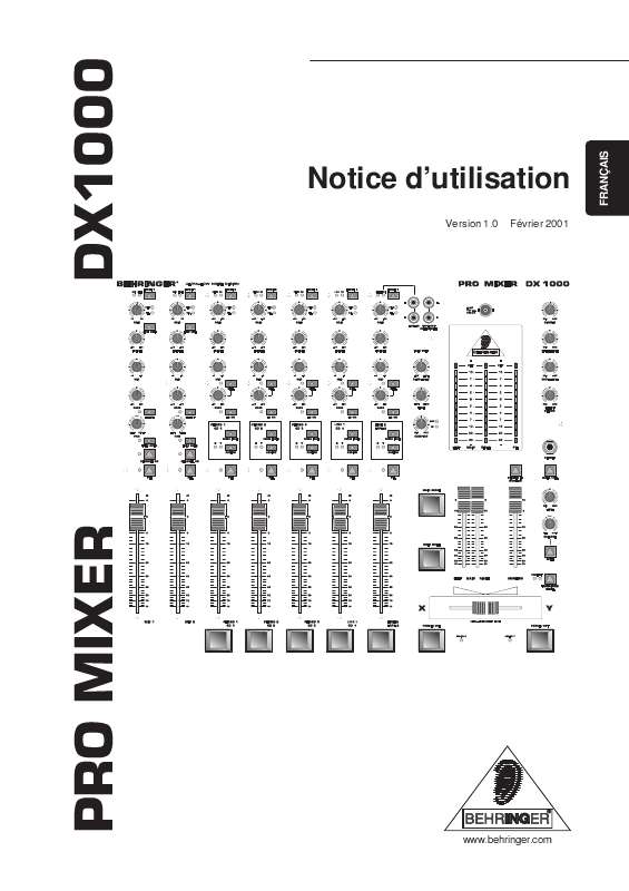Guide utilisation BEHRINGER DX1000  de la marque BEHRINGER