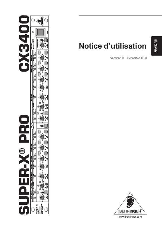 Guide utilisation BEHRINGER CX3400  de la marque BEHRINGER