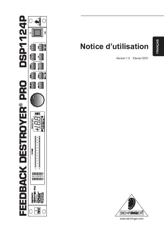 Guide utilisation BEHRINGER DSP1124P  de la marque BEHRINGER
