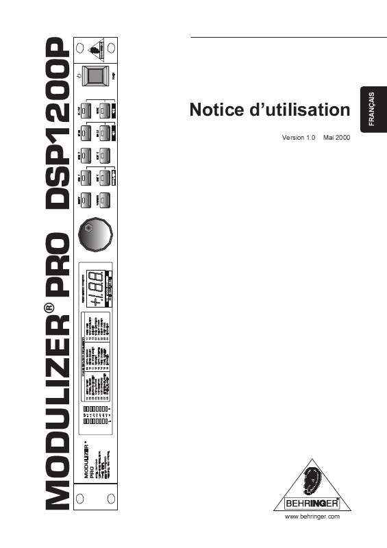 Guide utilisation BEHRINGER DSP1200P  de la marque BEHRINGER
