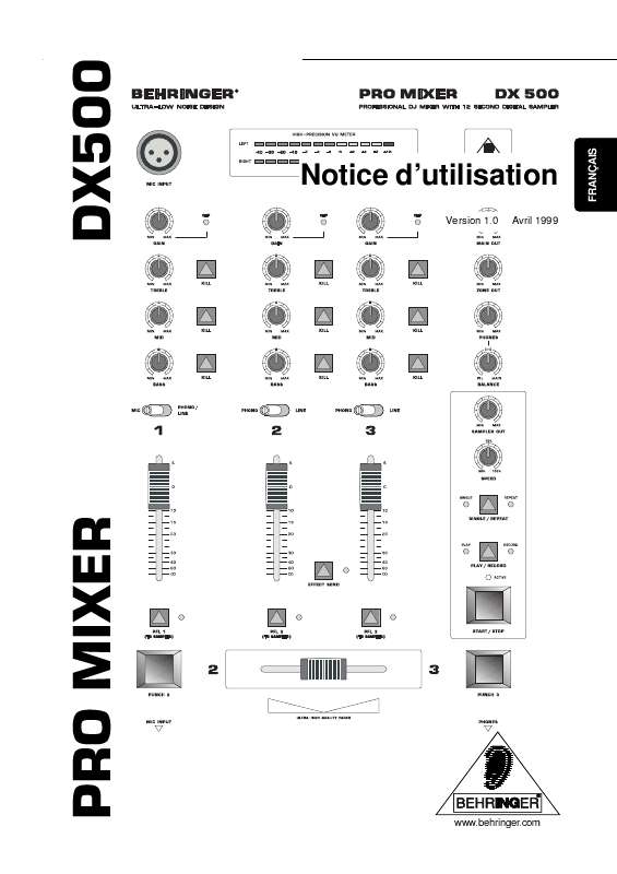 Guide utilisation BEHRINGER DX500  de la marque BEHRINGER