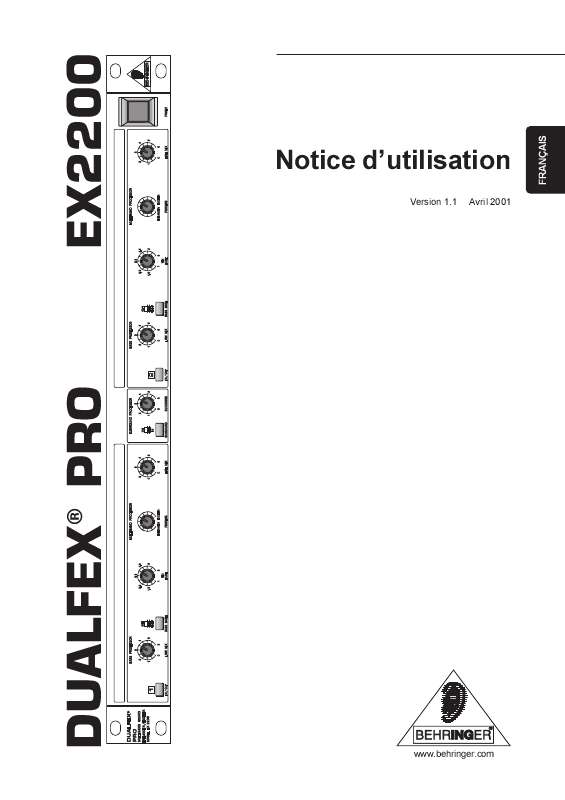 Guide utilisation BEHRINGER EX2200  de la marque BEHRINGER