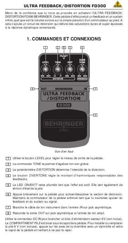 Guide utilisation BEHRINGER FD300  de la marque BEHRINGER