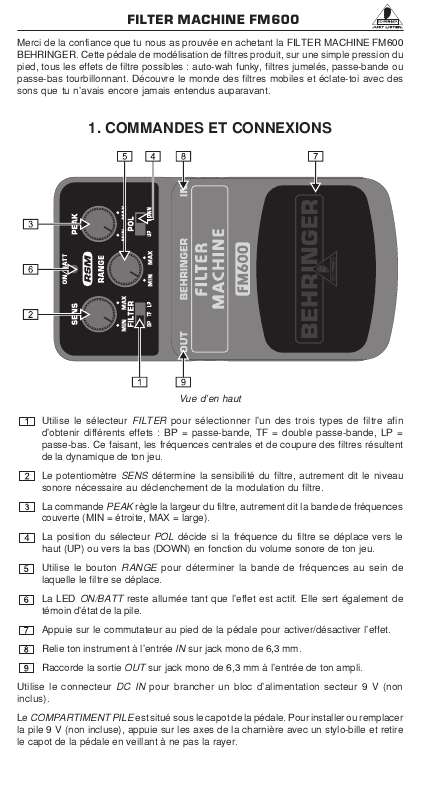 Guide utilisation BEHRINGER FM600  de la marque BEHRINGER