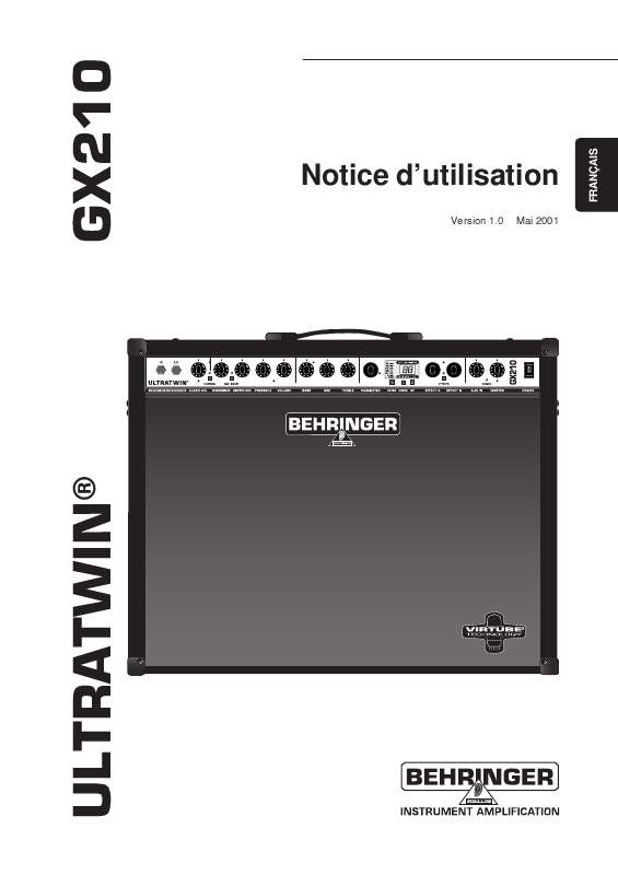 Guide utilisation BEHRINGER GX210  de la marque BEHRINGER