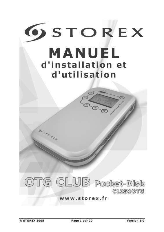 Guide utilisation  STOREX OTG CLUB POCKET-DISK CL2510TG  de la marque STOREX
