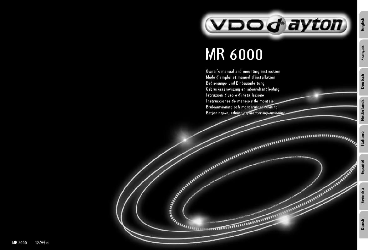 Guide utilisation  VDO DAYTON MR6000  de la marque VDO DAYTON