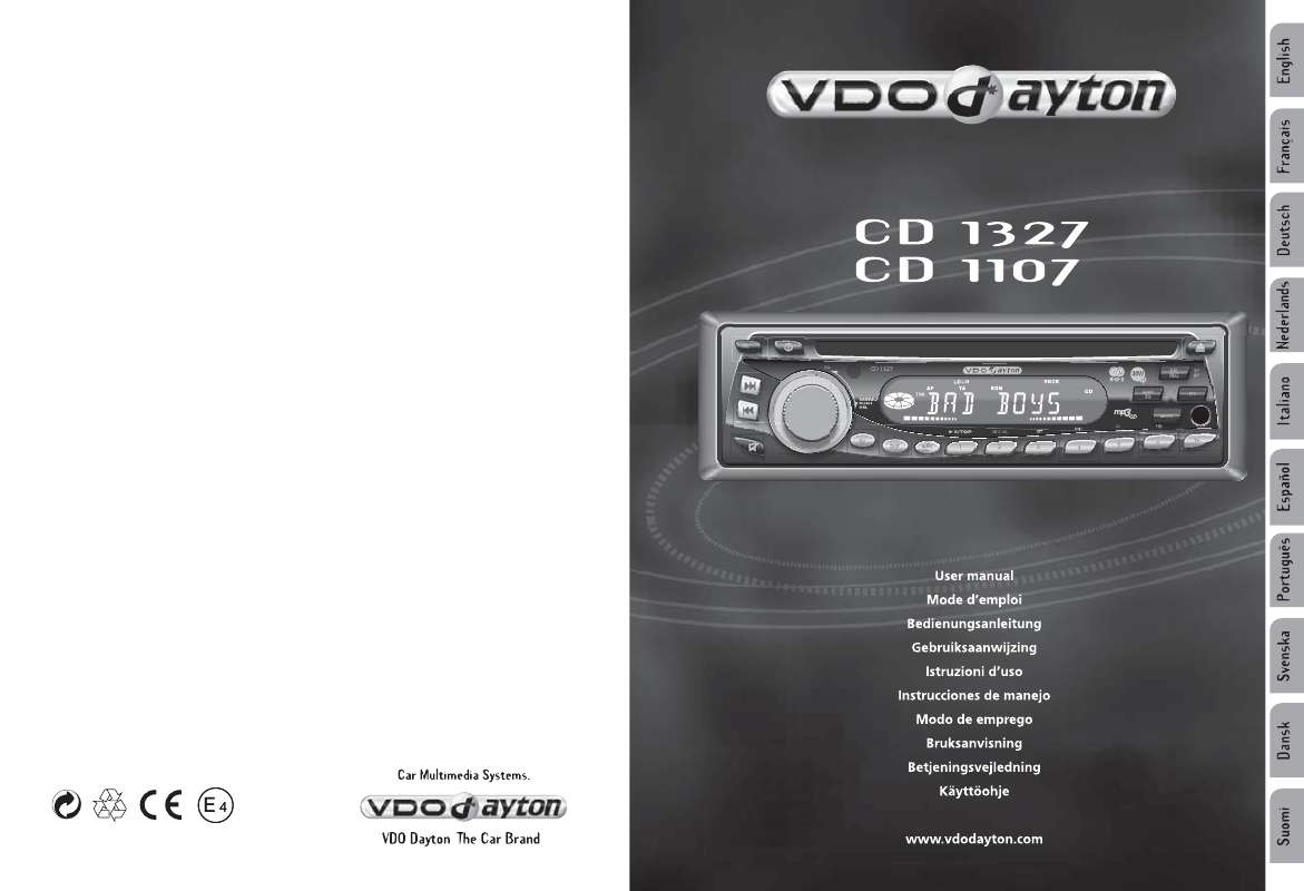 Guide utilisation VDO DAYTON CD 1327  de la marque VDO DAYTON