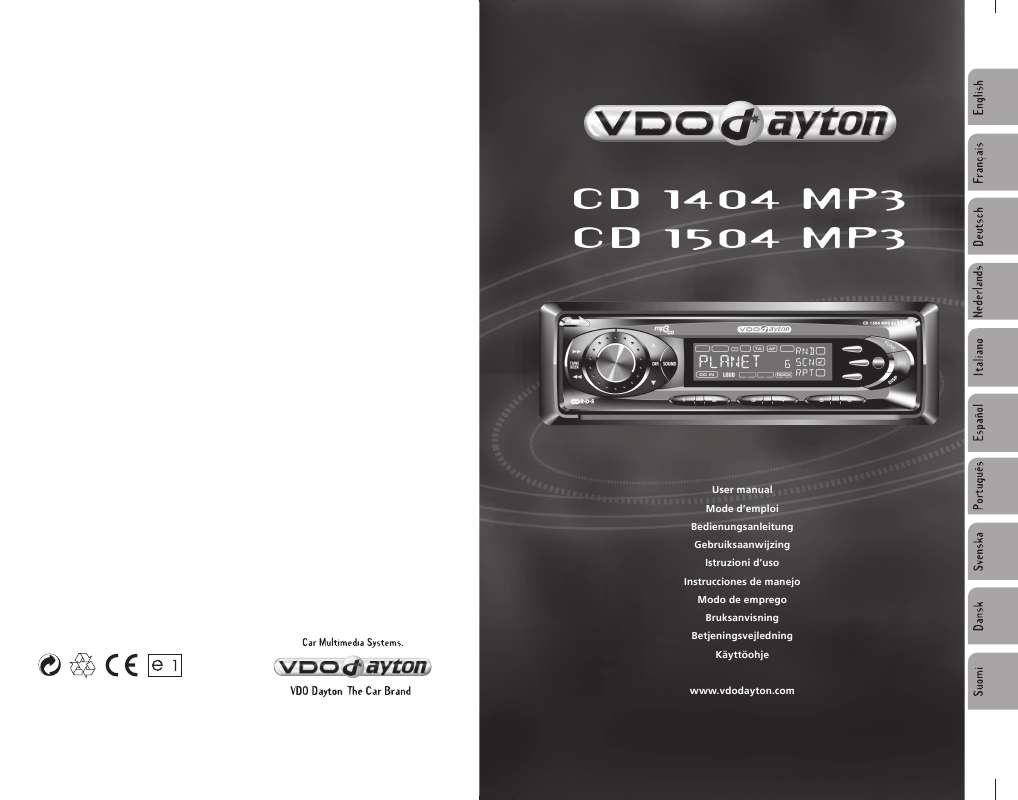 Guide utilisation VDO DAYTON CD 1404 MP3  de la marque VDO DAYTON