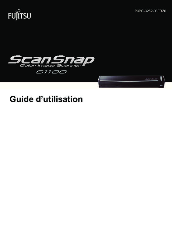 Guide utilisation FUJITSU SCANSNAP S1100I  de la marque FUJITSU