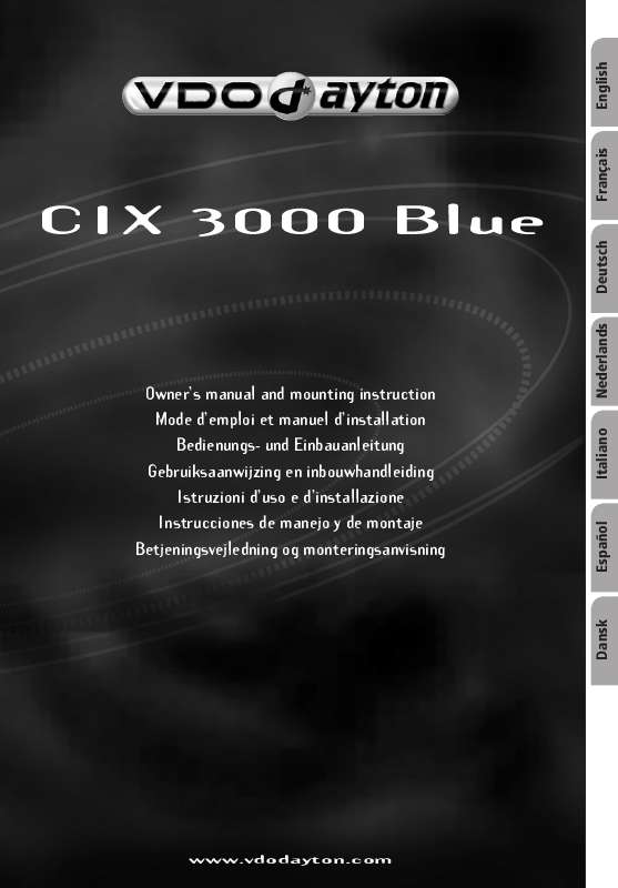Guide utilisation VDO DAYTON CIX 3000 BLUE  de la marque VDO DAYTON