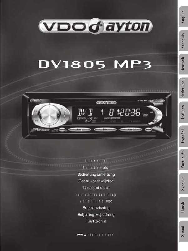 Guide utilisation VDO DAYTON DV 1805 MP3  de la marque VDO DAYTON
