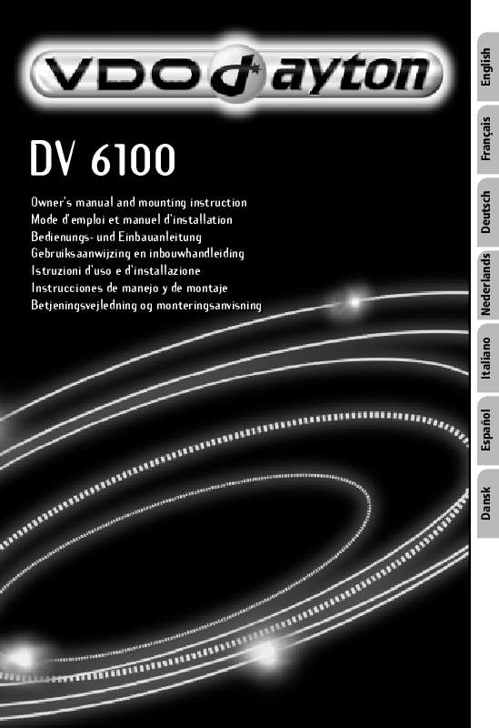 Guide utilisation VDO DAYTON DV 6100  de la marque VDO DAYTON
