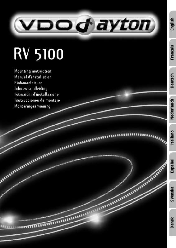 Guide utilisation VDO DAYTON RV 5100  de la marque VDO DAYTON