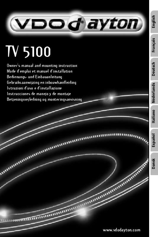Guide utilisation VDO DAYTON TV 5100  de la marque VDO DAYTON