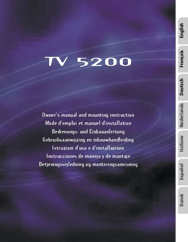 Guide utilisation VDO DAYTON TV 5200  de la marque VDO DAYTON