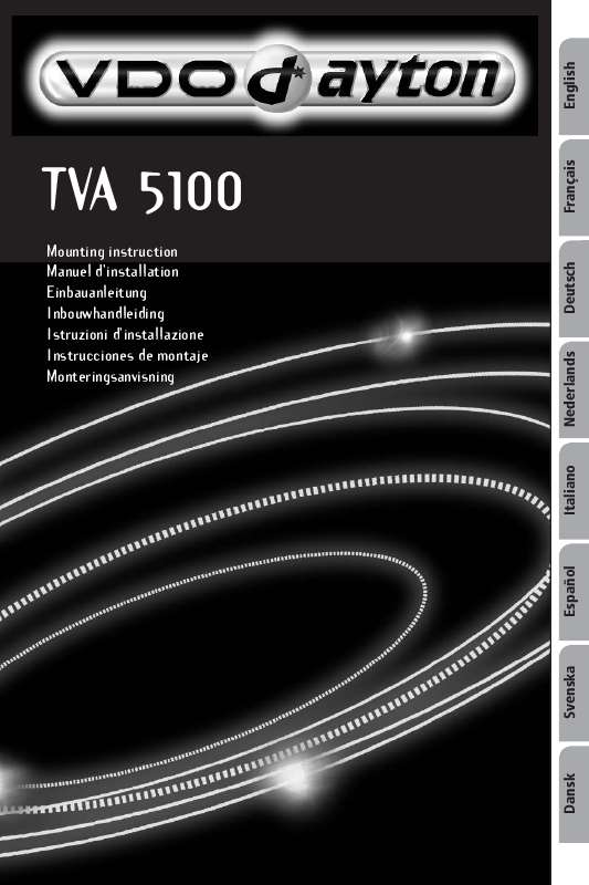 Guide utilisation VDO DAYTON TVA 5100  de la marque VDO DAYTON