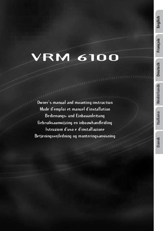 Guide utilisation VDO DAYTON VRM 6100  de la marque VDO DAYTON