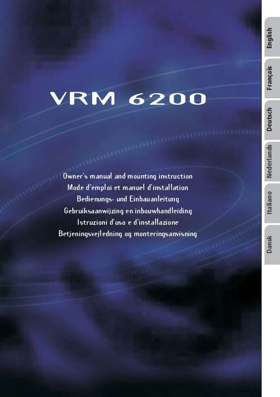 Guide utilisation VDO DAYTON VRM 6200  de la marque VDO DAYTON
