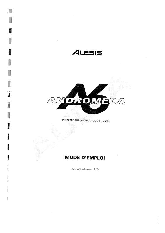 Guide utilisation  ALESIS ANDROMEDA A6  de la marque ALESIS