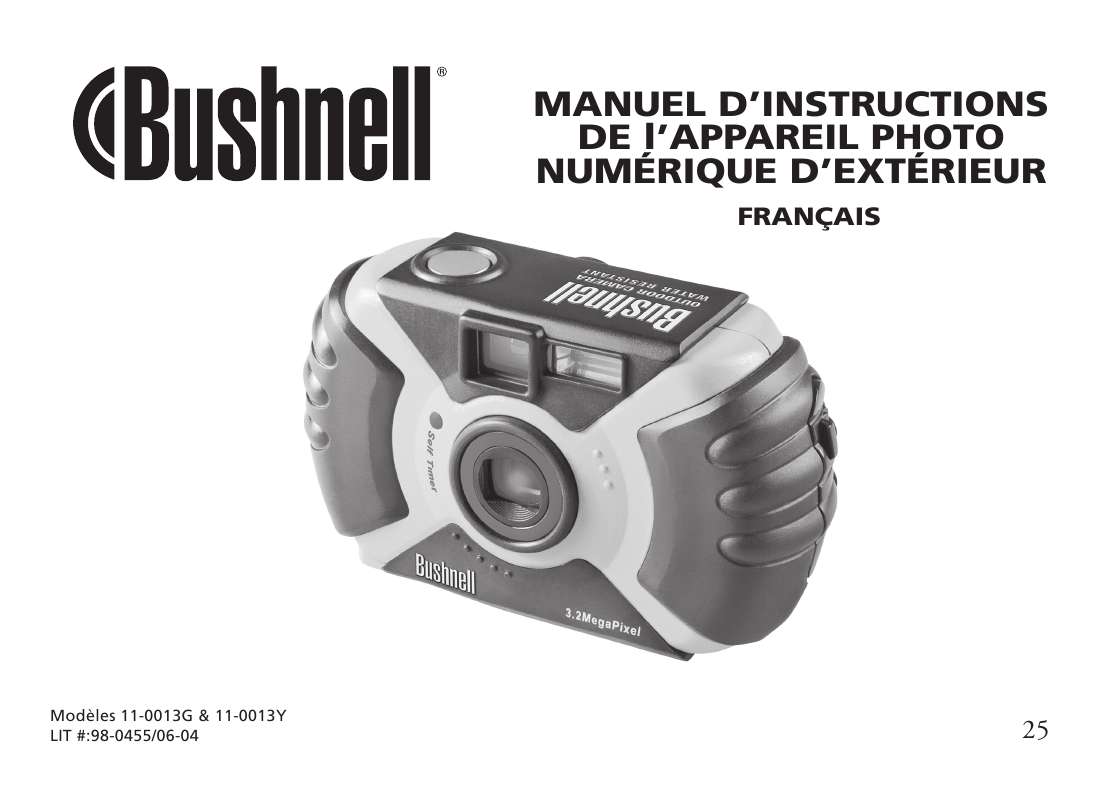 Guide utilisation BUSHNELL OUTDOOR CAMERA 11-0013 FRENCH  de la marque BUSHNELL