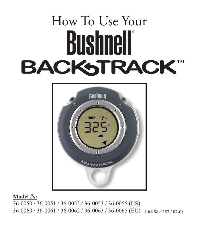 Guide utilisation BUSHNELL BACKTRACK  de la marque BUSHNELL