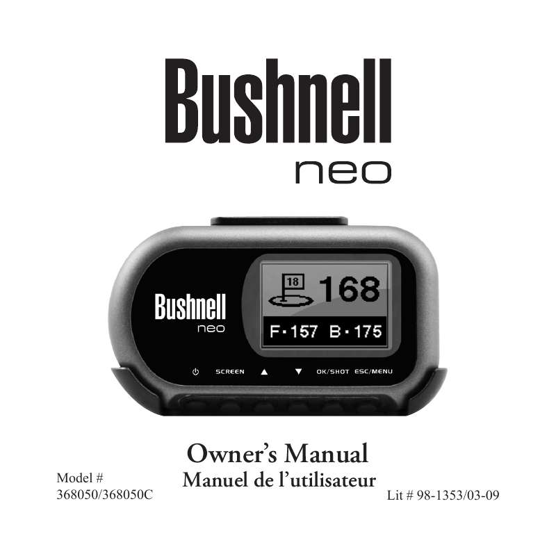 Guide utilisation BUSHNELL NEO 368050  de la marque BUSHNELL