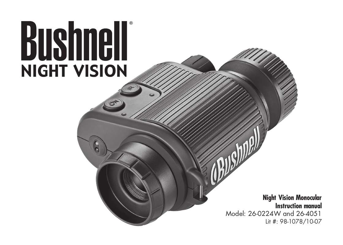Guide utilisation BUSHNELL NIGHT VISION MONOCULAR 26-0224W  de la marque BUSHNELL