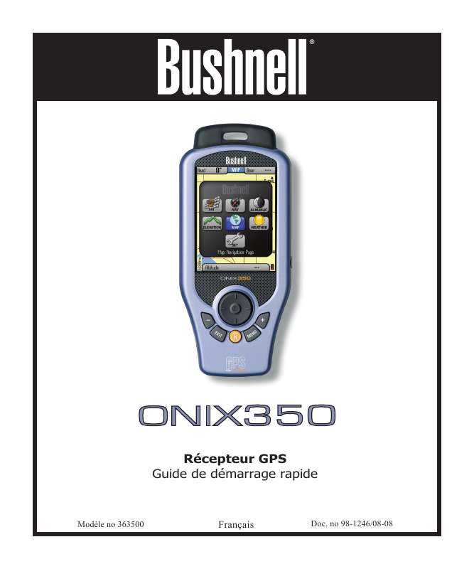 Guide utilisation BUSHNELL ONIX 350  de la marque BUSHNELL