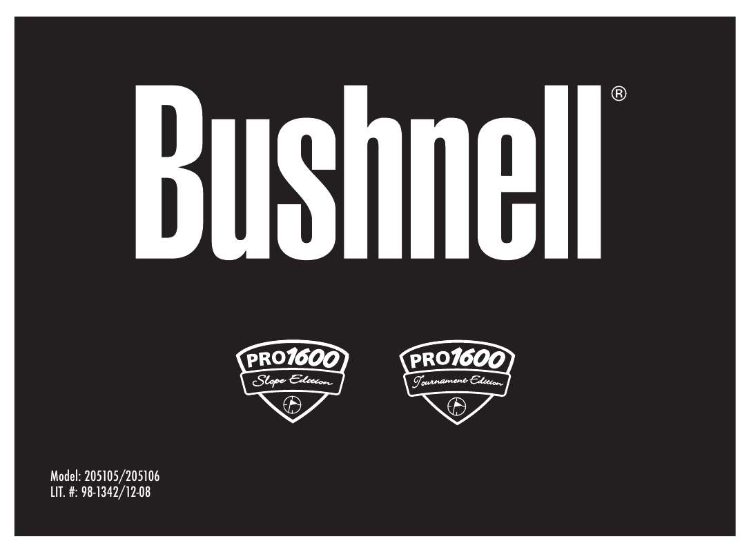 Guide utilisation BUSHNELL PRO 1600  de la marque BUSHNELL