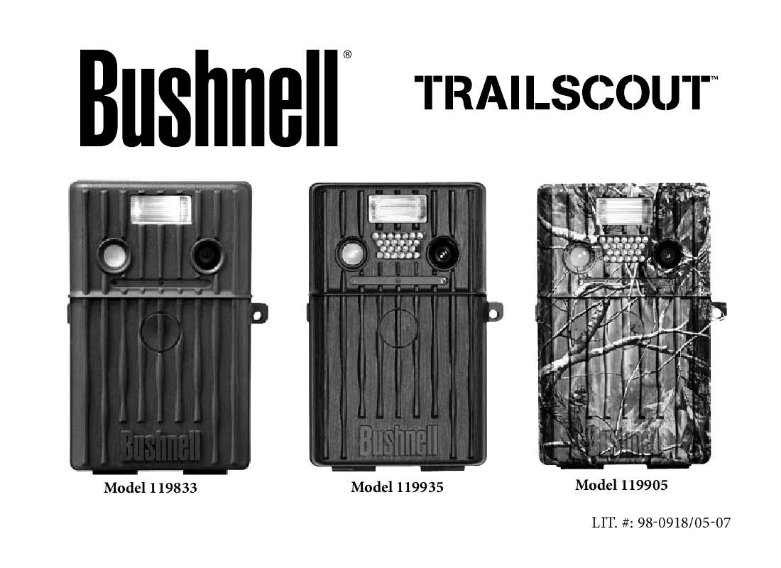 Guide utilisation BUSHNELL TRAIL SCOUT 119833  de la marque BUSHNELL